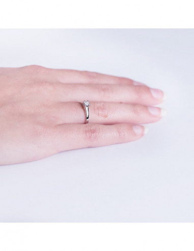 18K SOLITARIO ORO BLANCO DIAMANTE...