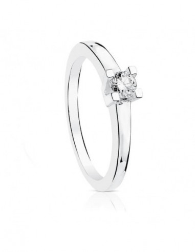 18K SOLITARIO ORO BLANCO DIAMANTE...