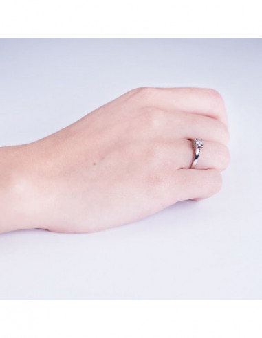 18K SOLITARIO ORO BLANCO DIAMANTE...