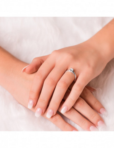 18K SOLITARIO ORO BLANCO DIAMANTE...