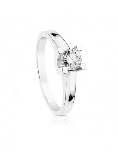 18K SOLITARIO ORO BLANCO DIAMANTE...
