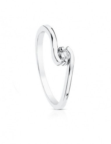18K SOLITARIO ORO BLANCO DIAMANTE...