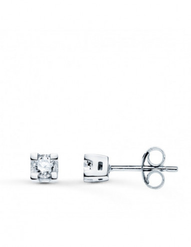 18K PENDIENTES ORO BLANCO CON...