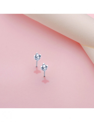 18K PENDIENTES ORO BLANCO CON...