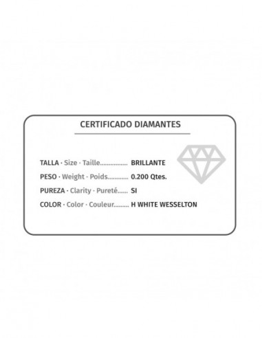 18K PENDIENTES CHATON DIAMANTES 0.200...