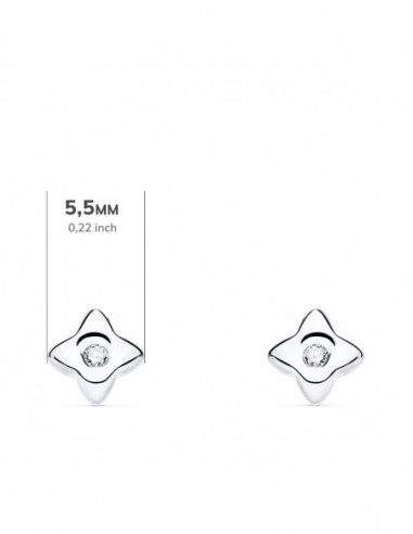 18K PENDIENTES ORO BLANCO ESTRELLA...