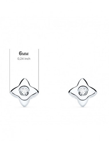 18K PENDIENTES ORO BLANCO ESTRELLA...