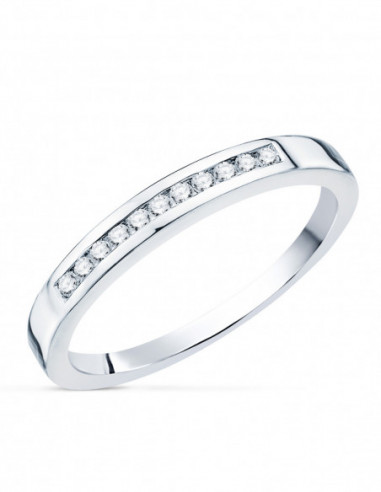 18K SORTIJA ORO BLANCO 11 DIAMANTES...