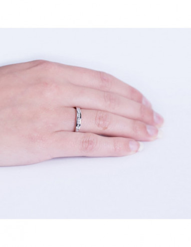 18K SORTIJA ORO BLANCO 11 DIAMANTES...