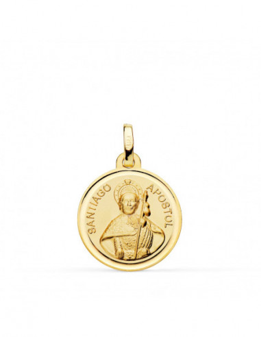 18K MEDALLA SANTIAGO APOSTOL BISEL 14 MM