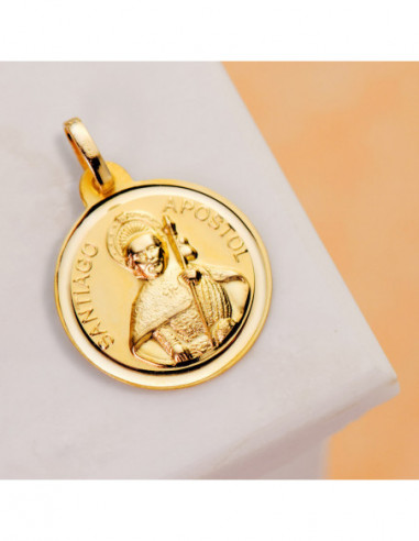 18K MEDALLA SANTIAGO APOSTOL BISEL 18 MM