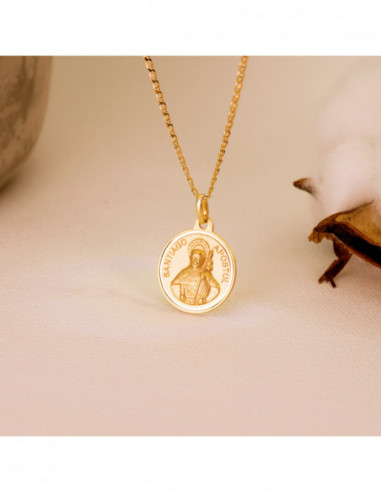18K MEDALLA SANTIAGO APOSTOL BISEL 18 MM