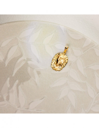 18K MEDALLA SILUETA VIRGEN MARIA DE...