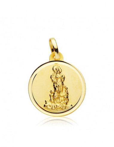 18K MEDALLA VIRGEN DEL SALIENTE 18 MM