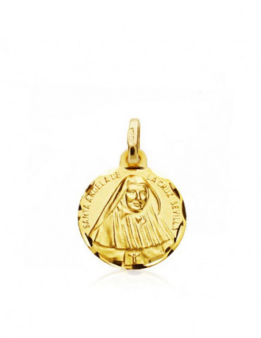 18K MEDALLA DE SANTA ANGELA DE LA...