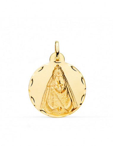 18K MEDALLA VIRGEN NEGRA TALLADA 24 MM