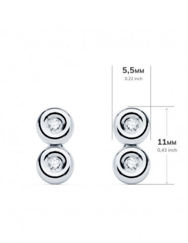 PENDIENTES ORO BLANCO CHATON 4...