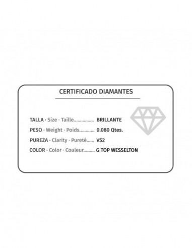 PENDIENTES ORO BLANCO CHATON 4...