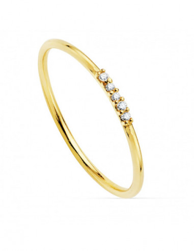 18K SORTIJA ORO AMARILLO 5 DIAMANTES...