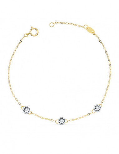 18K PULSERA BICOLOR CADENA FORZADA...