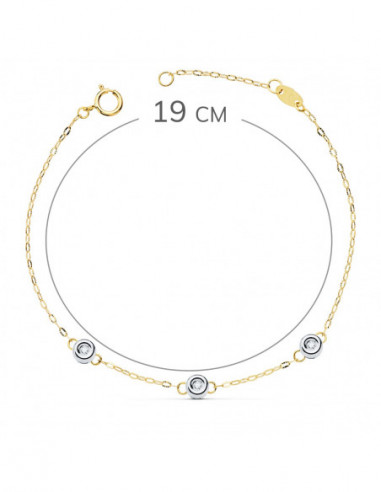 18K PULSERA BICOLOR CADENA FORZADA...