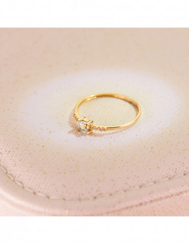 18K SORTIJA ORO AMARILLO 6 DIAMANTES...