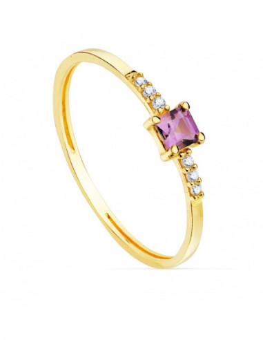 18K SORTIJA ORO AMARILLO 6 DIAMANTES...