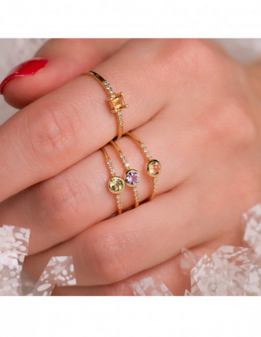 18K SORTIJA ORO AMARILLO 6 DIAMANTES...