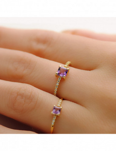 SORTIJA ORO AMARILLO 14 DIAMANTES...