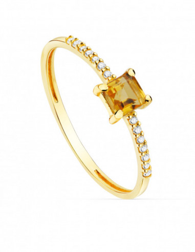 18K SORTIJA ORO AMARILLO 14 DIAMANTES...