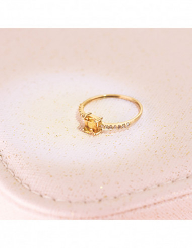 18K SORTIJA ORO AMARILLO 14 DIAMANTES...