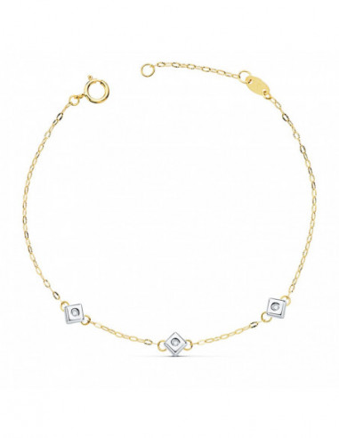 18K PULSERA ORO BICOLOR CHATON DE 3...