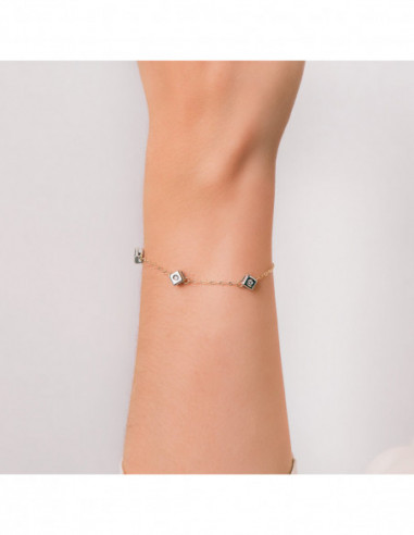 18K PULSERA ORO BICOLOR CHATON DE 3...