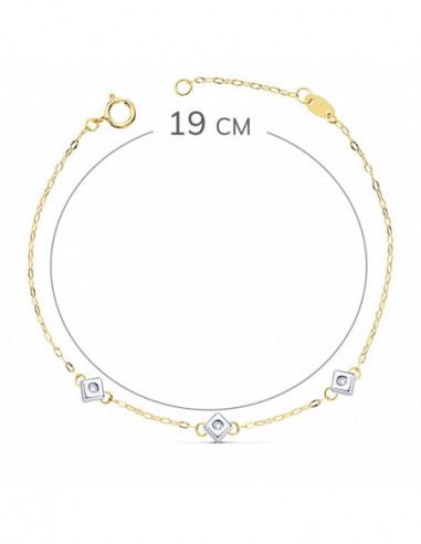 18K PULSERA ORO BICOLOR CHATON DE 3...