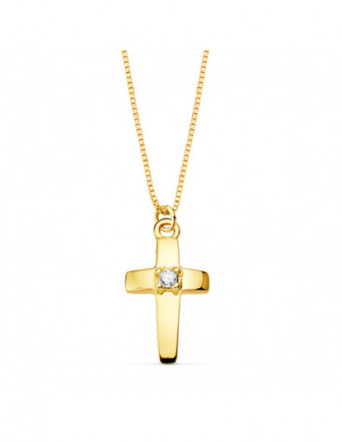 18K GARGANTILLA CRUZ 12X7 MM 1...