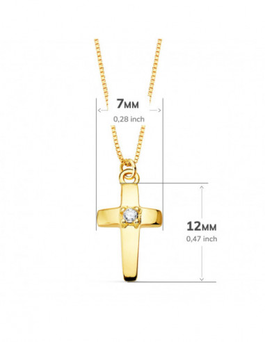 18K GARGANTILLA CRUZ 12X7 MM 1...