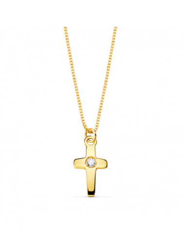 18K GARGANTILLA CRUZ 8X5MM 1 DIAMANTE...