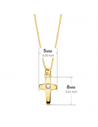 18K GARGANTILLA CRUZ 8X5MM 1 DIAMANTE...