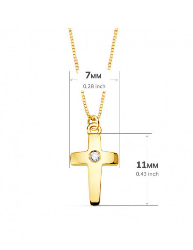 18K GARGANTILLA CRUZ 11X7 MM 1...