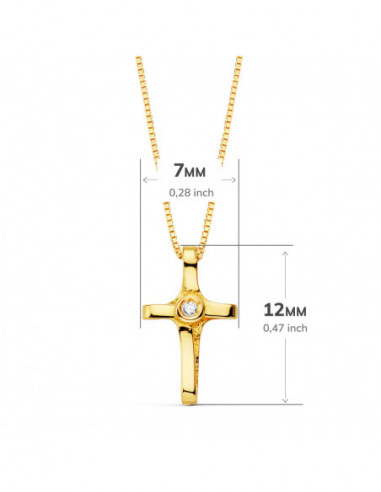 18K GARGANTILLA CRUZ 12X7 MM 1...