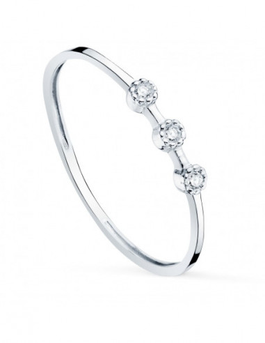 18K SORTIJA ORO BLANCO DIAMANTES...