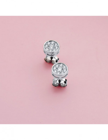 18K PENDIENTES ORO BLANCO CHATON CON...
