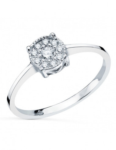 18 K SORTIJA ORO BLANCO CON DIAMANTES...