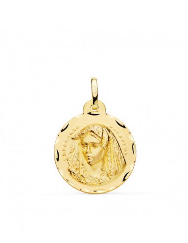 18K MEDALLA VIRGEN MACARENA TALLADA...