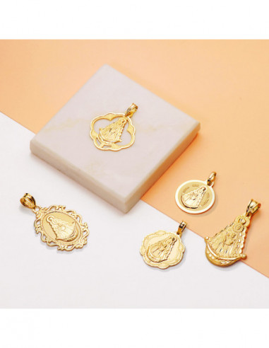 18K MEDALLA VIRGEN DEL ROCIO BRILLO...