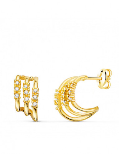 18K PENDIENTES ORO AMARILLO TRES...