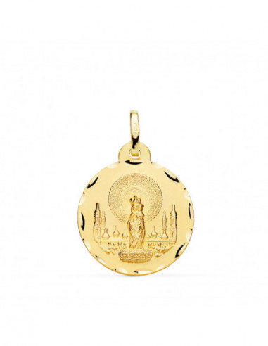 18K MEDALLA VIRGEN DEL PILAR TALLADA...