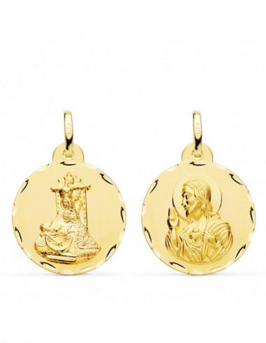 18K MEDALLA ESCAPULARIO VIRGEN DE LAS...