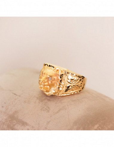 18K SELLO ORO AMARILLO CABEZA DE LEON...