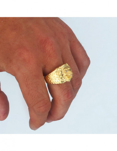 18K SELLO ORO AMARILLO CABEZA DE LEON...